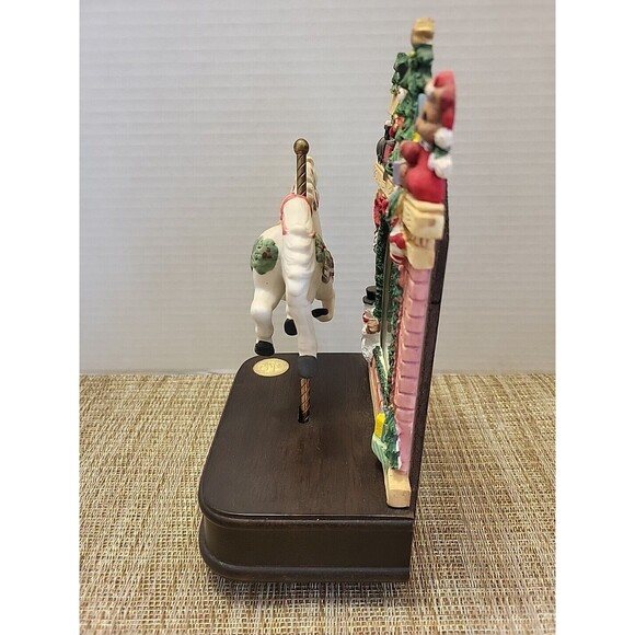 Vintage Gift Gallery Christmas Moving Musical Carousel Horse WORKS - Picture 3 of 8